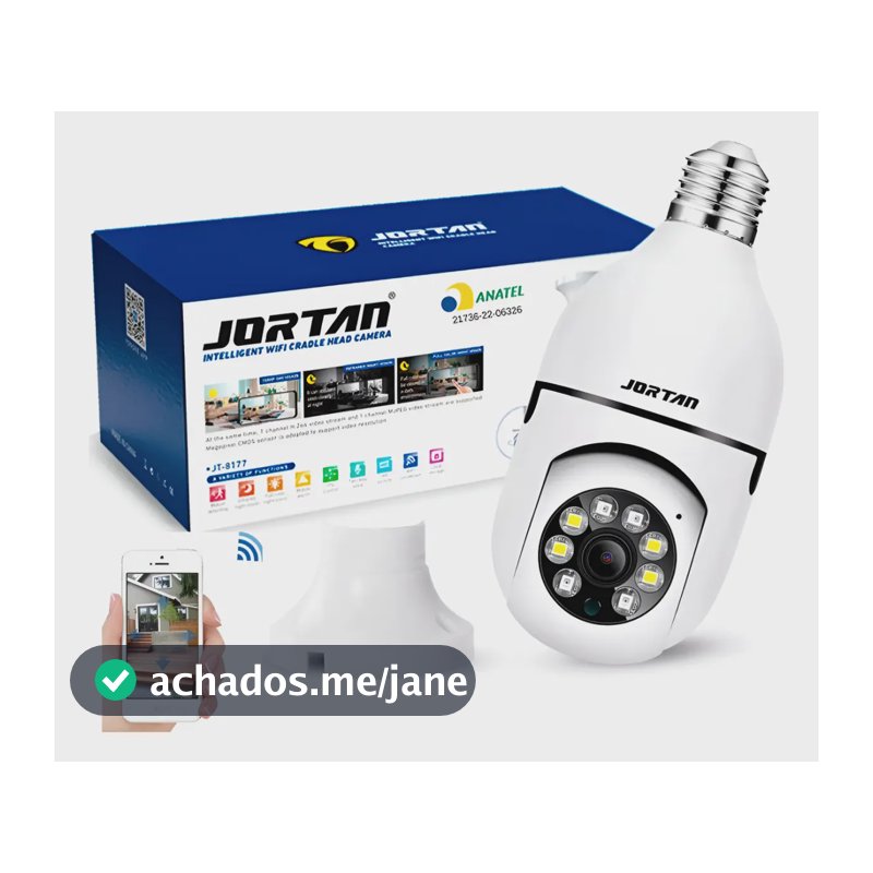 Câmera Lâmpada Segurança Inteligente Visão Noturna Hd Wifi Cor Branco