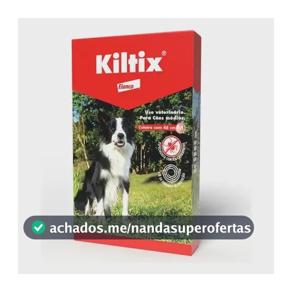 Kiltix Coleira Antipulgas e Carrapatos para Cães Médios 48cm 6 Meses