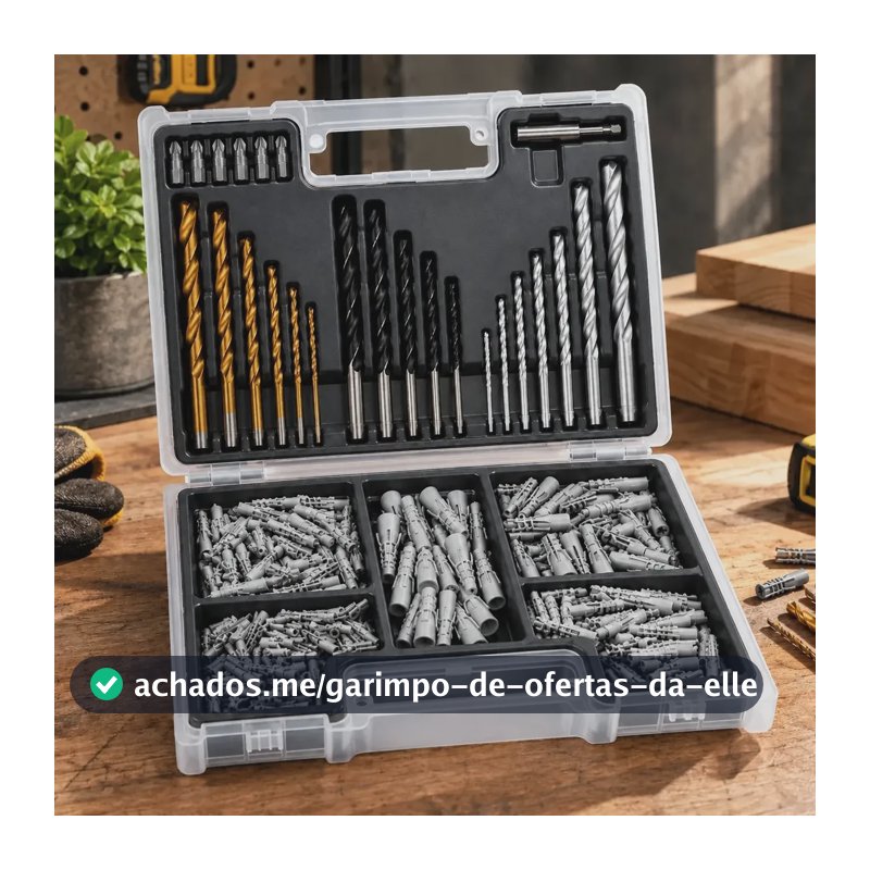 Jogo De Brocas Madeira Metal Concreto Completo Com Buchas