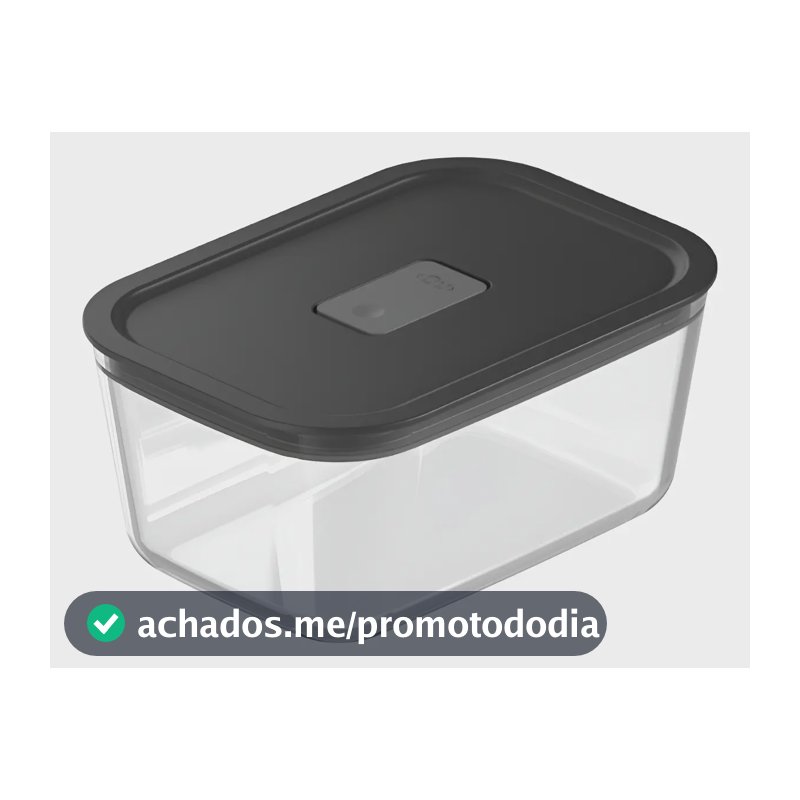 Pote De Vidro Hermético Ou 1,2l Linha Fresh Lock Cor Black