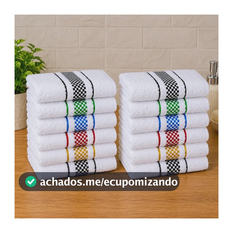 Kit 12 Panos De Prato Cozinha Premium Felpudo Alta Absorção Multicolorido