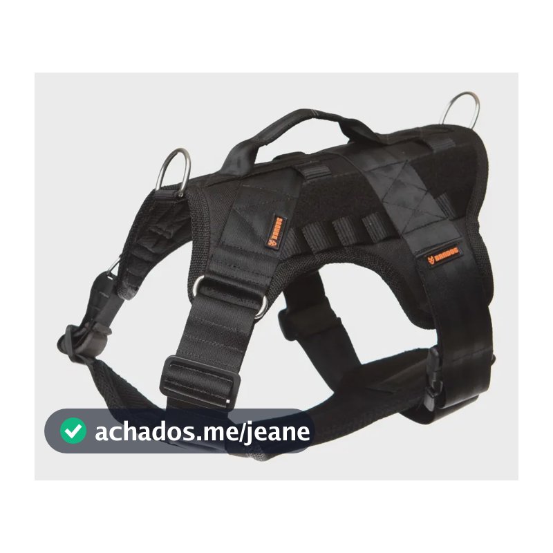 Peitoral Armor Ops Ii Tactical, Funcional E Operacional Cor Preto Liso Tamanho da coleira G