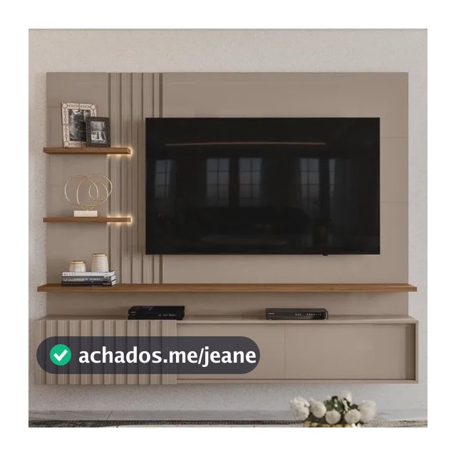 Painel Para Tv Até 65 Polegadas Led Ripado 2 Portas Atena Fendi Naturale