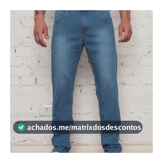 Calça Jeans Masculina Tradicional Corte Reto