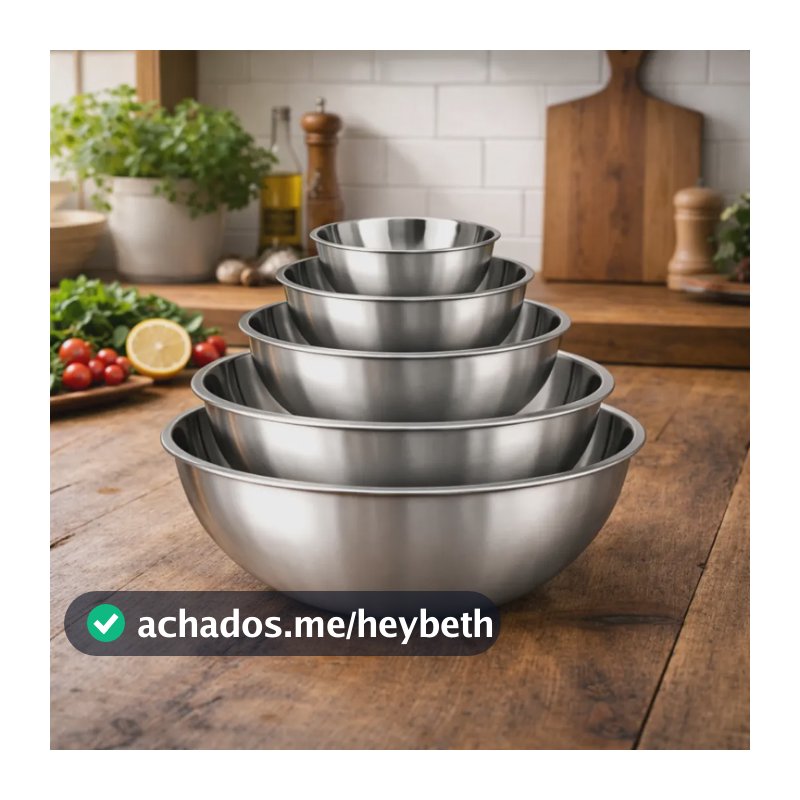 5 Tigelas Bowl Inox Com Medidor Multiuso Cozinha Misture, Meça E Prepare Receitas Com Precisão Profissional