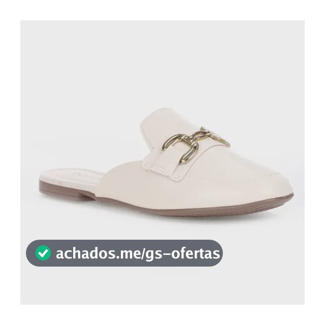 Rasteirinha Mule Beira Rio Napa Turim Creme Moderna Feminino