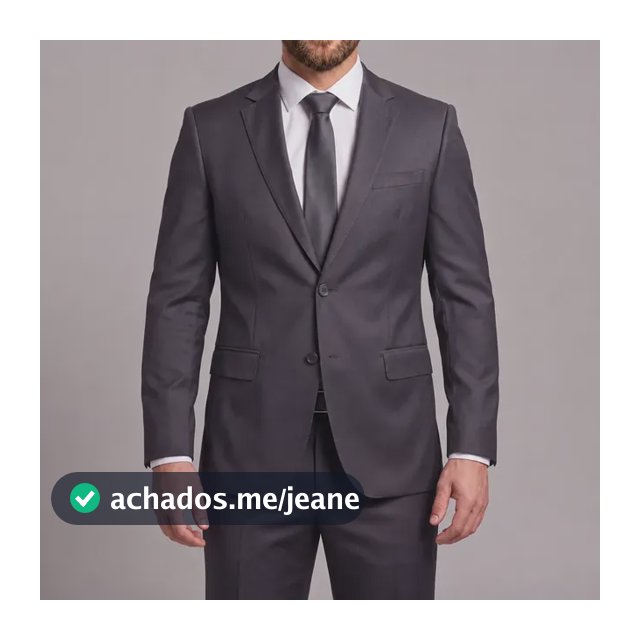 Terno Slim Masculino Poliviscose Premium Corte Italiano Chumbo Paletó 50 - Calça 44