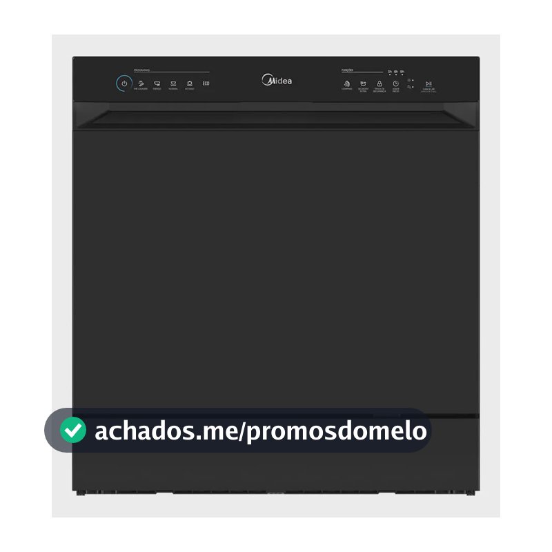 Lava Louças 8 Serviços Preta Touch Plus Midea Preto