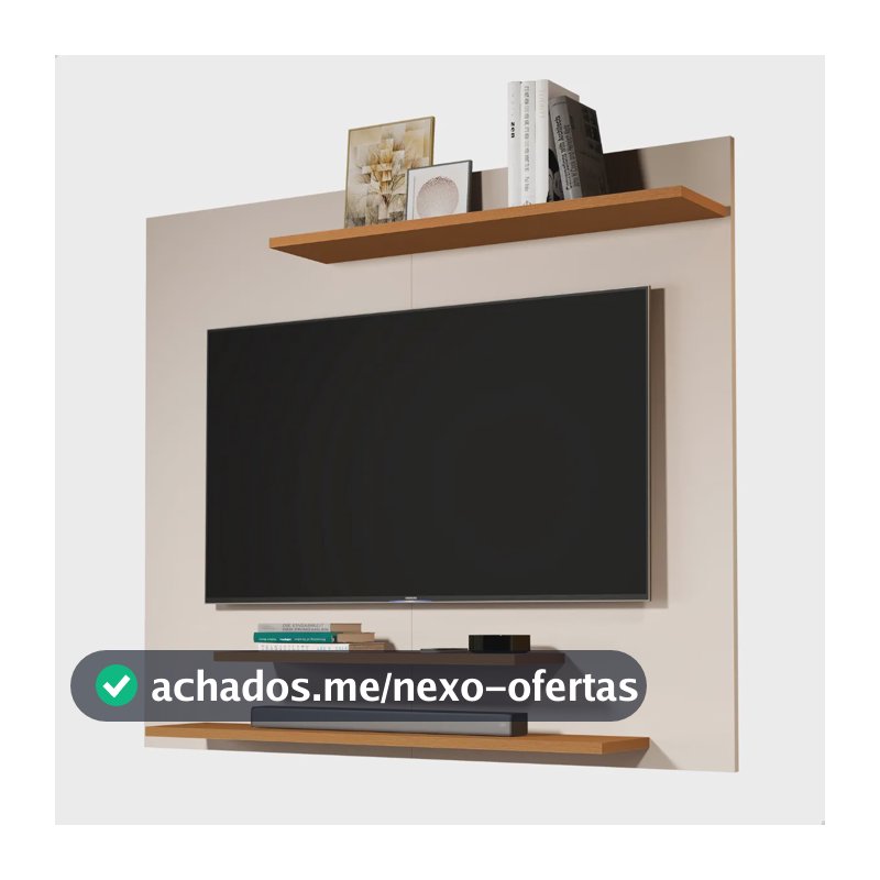 Painel Para Tv Até 40 Polegadas Estante Rack Sala Off White Off White/nature