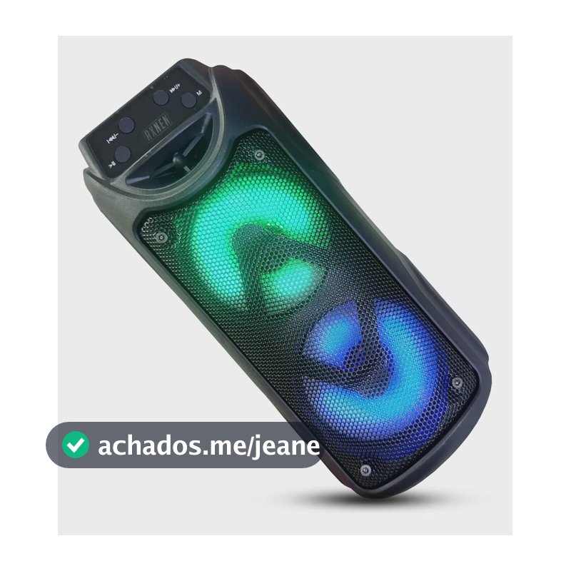Caixa de Som Portátil Axnen AX-3212 Bluetooth 10W com LED, Rádio e USB