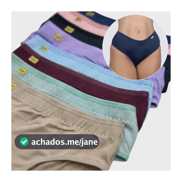 Kit 5 Calcinha Cintura Alta Cós Alto Confortável Microfibra