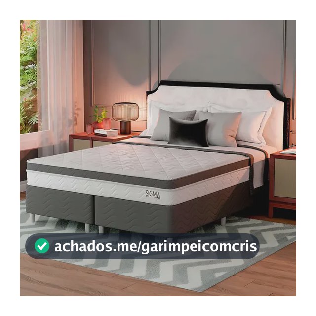 Cama Box Queen Modern Sigma Branco com Colchão Molas Ensacadas Euro Pillow