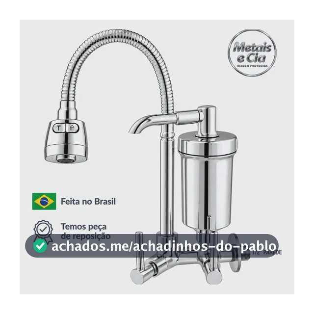 Torneira Com Filtro Com Purificador Agua Bica Flexível Gourmet para Cozinha Parede Bica com Filtro Chuveirinho 2 Modos de Jatos A Mais Vendida