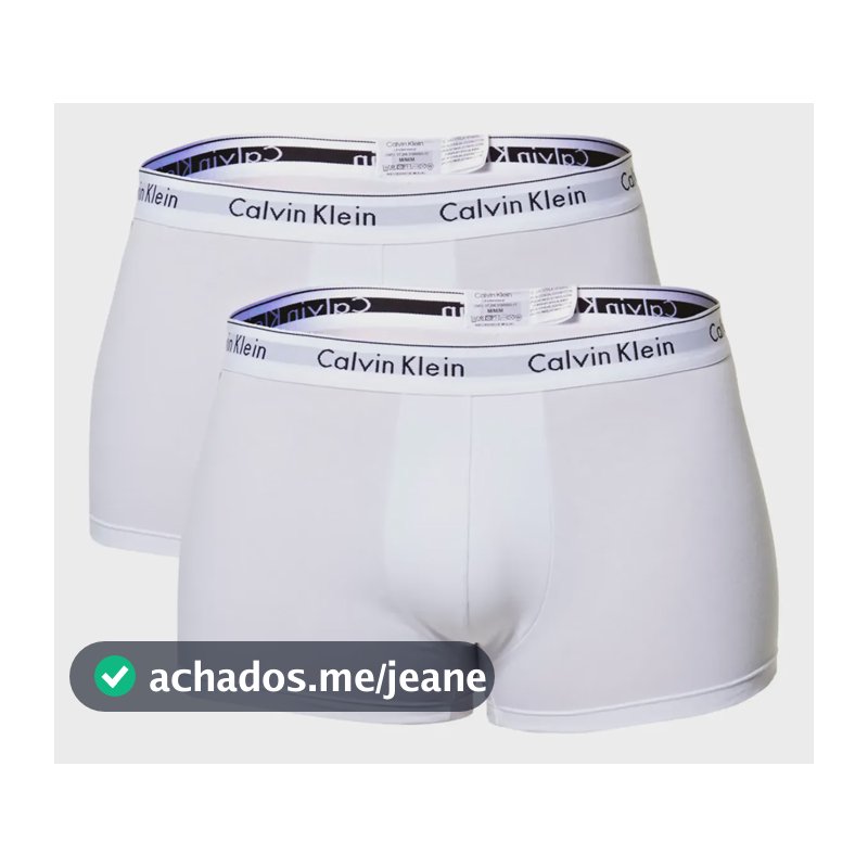Kit 2 Cuecas Masculinas Boxer Branca Calvin Klein 0900 Liso M