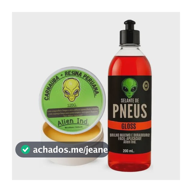 Cera Alien Lataria E Revitalizador Pneu Borracha Carro Moto Vermelho
