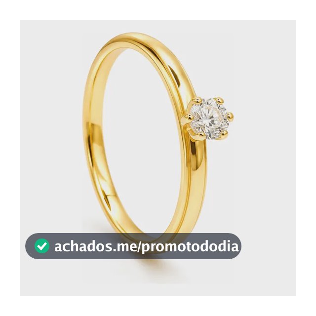 Anel Solitário Tungstênio Zirconia Brilhante Ouro 18k Banho