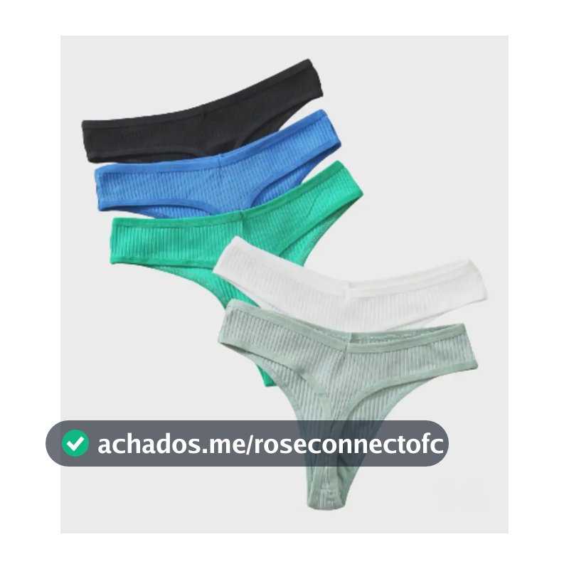Kit Com 5 Calcinhas Empina Bumbum Fio Dental Sara Canelada Sortidas G
