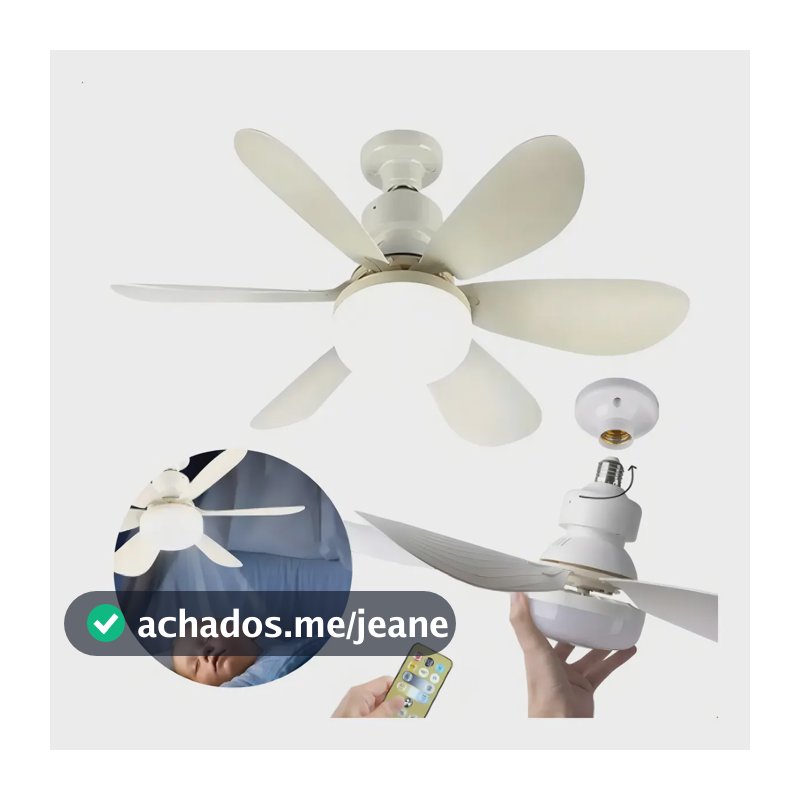 Ventilador de Teto Flower 6 Pás com Luz LED Integrada e Controle Remoto