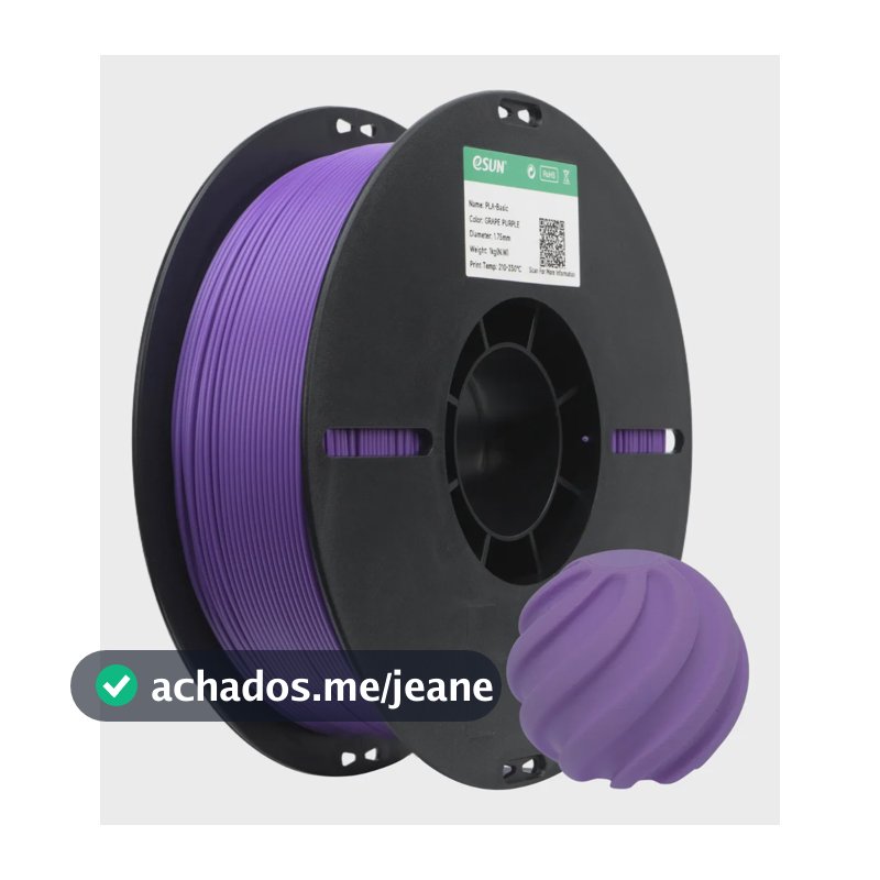 Filamento Pla Basic Esun High Speed - Basic Series - 1kg Roxo Uva