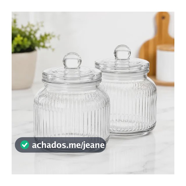 Pote Hermético Vidro Lyor Essencia Kit C/ 2 Unidades 900 Ml Transparente