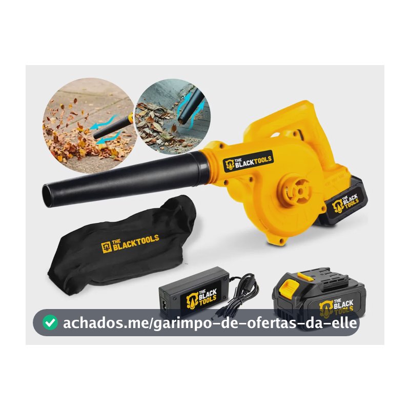 Soprador Folhas Bateria 21v Jardinagem Portatil Bivolt Amarelo 127/220v