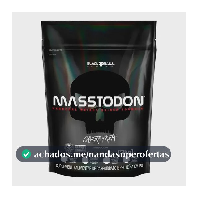 Hipercalórico Masstodon Massa 3kg Black Skull Sabor Chocolate