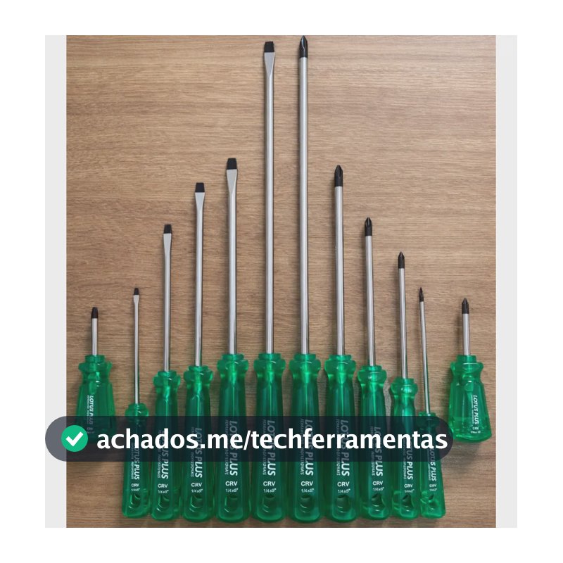Jogo Chave De Fenda E Philips Profissional Imantado 12 Peças