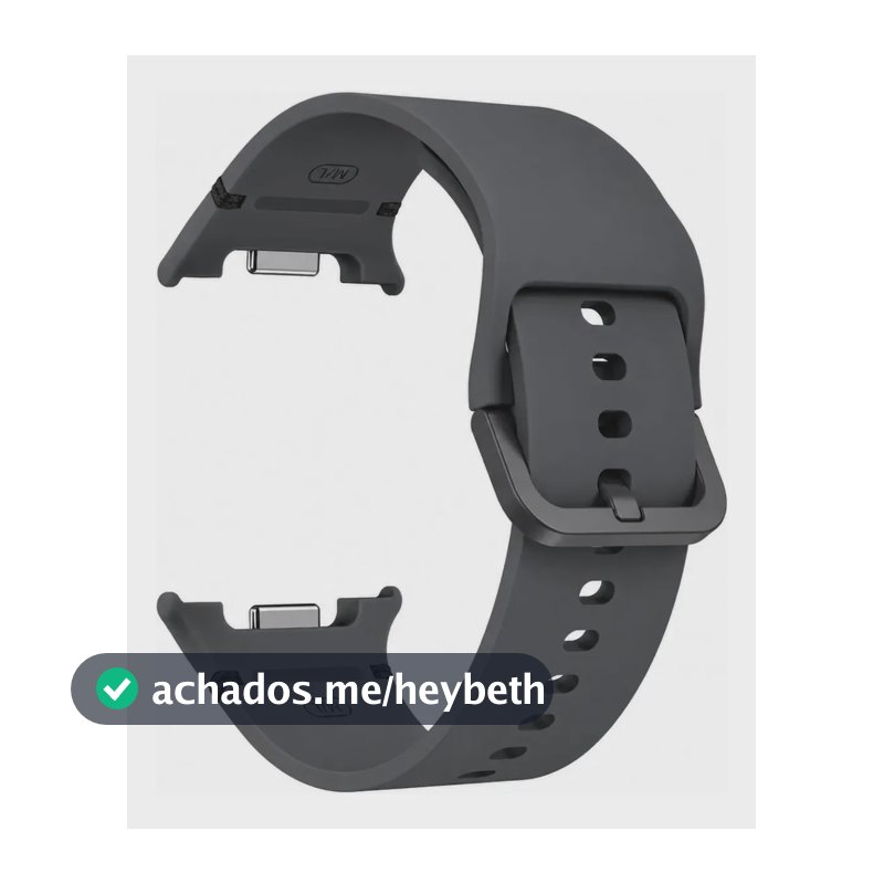 Pulseira Silicone Para Samsung Galaxy Watch 8 e Samsung Galaxy Watch 9 de 40mm 44mm e Classic de 46mm Cor Cinza Espacial 22mm