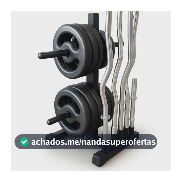 Suporte Organizador de Barras e Anilhas Rack Expositor Academia Musculação Aço 300kg Compacto Preto