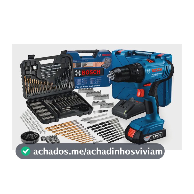 Parafusadeira E Furadeira De Impacto A Bateria 18v Bosch Gsb 183-li Maleta Com Kit Brocas E Bits Profissional 103 Peças