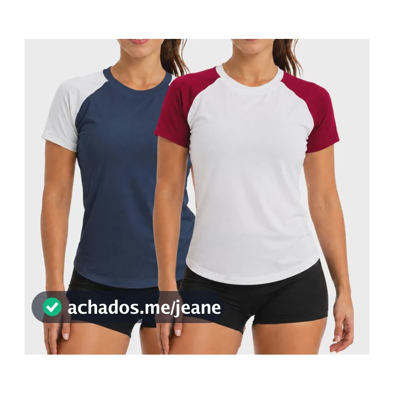 Kit 2 Camisetas Dry Fit Feminina Speedo Academia Fitness 1 Branco/chilli + 1 Marinho/branco Liso M