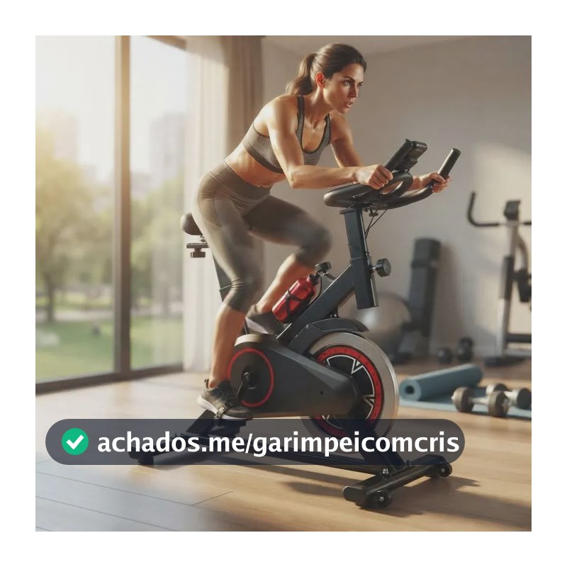 Bicicleta Ergométrica Spinning Fitness Sport Preto 100kg Aço Carbono + Squeeze