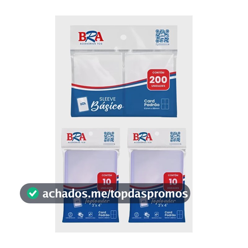 200 Sleeve + 20 Toploader Bra Para Pokemon, Magic Outros Transparente