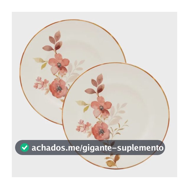 Kit Jogo Prato Raso Jantar 10 Pessoas 10pçs Chá Das 5 Oxford Branco Chá Das 5