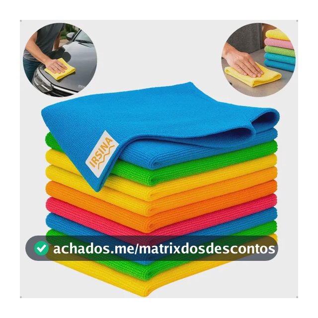 Kit 10 Pano Microfibra Flanela Limpeza Geral Multiuso Alta Absorção Sem Fiapos Irsina