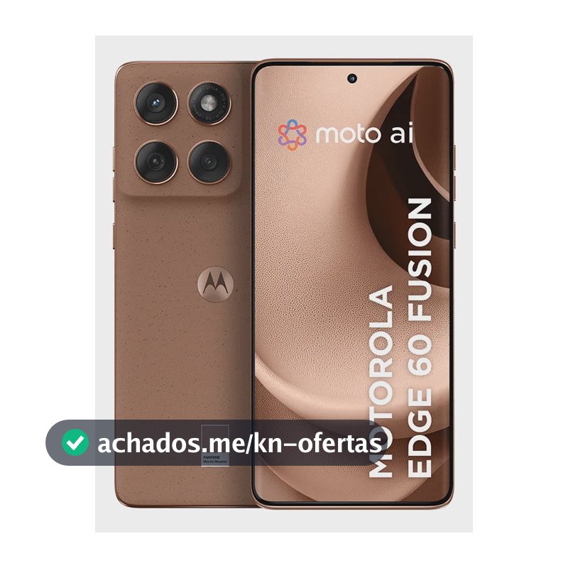 Smartphone Motorola Edge 60 Fusion 5G - 256GB 8GB RAM+16GB Ram Boost, Tela Quad-Curve moto AI 50MP Sony Camera ultrarresistencia militar IP68 + IP69 - Mocha Mousse