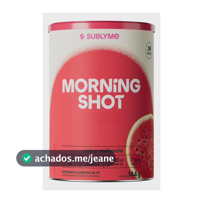 Sublyme Morning Shot Melancia, Suplemento de Imunidade em Pó com Vitamina C, D, Própolis e Zinco