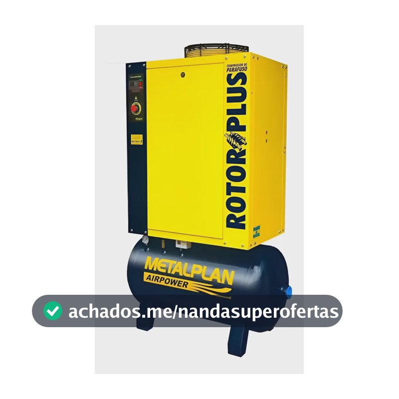 Compressor de Parafuso Metalplan 20hp 9 Bar Reservatório 163L