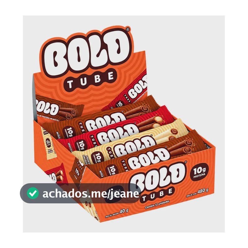 Bold Snack Chocolate Proteico Bold Tube Caixa 12 un - Sabores Mistos