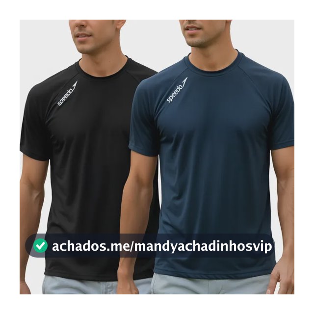 Kit 2 Camiseta Masculina Speedo Dry Fit Manga Curta Academia