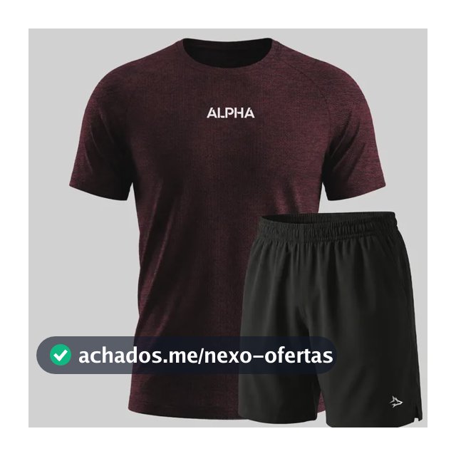 Kit Bermuda Lobo+camiseta Dry Fitness Academia Alpha