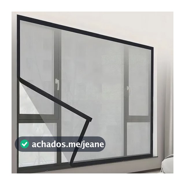 Tela Mosquiteiro Fibra Vidro Lavável Velcro Janela 1,50x1,00 Cinza
