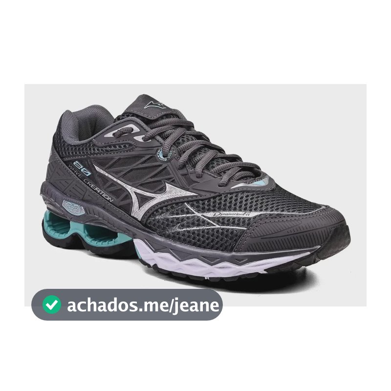 Tênis Mizuno Wave Creation Original Macio Corrida Promoção Grafite/verde 41 Br