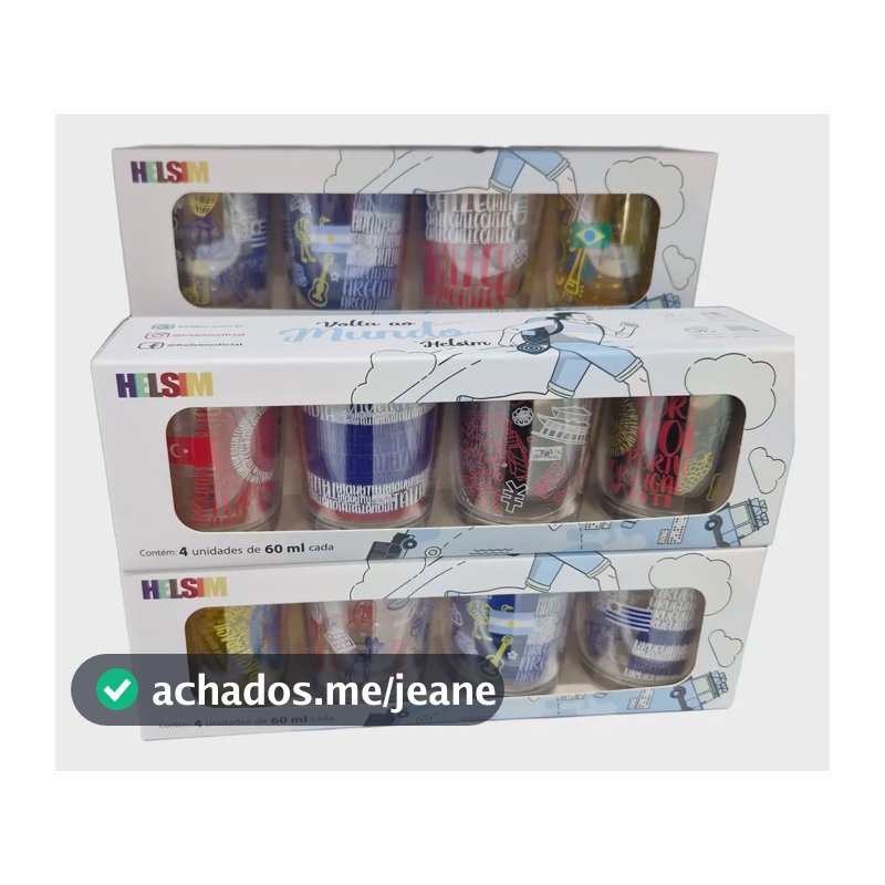Kit 4 Copo Shot Dose 60 Ml Volta Ao Mundo Diversos Transparete