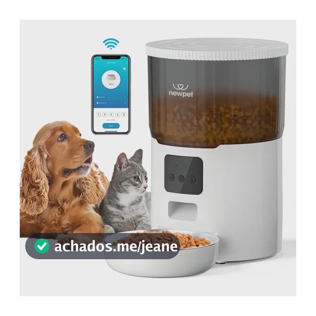 Comedouro Automático New Pet 4L com Gravação de Voz para Cães e Gatos