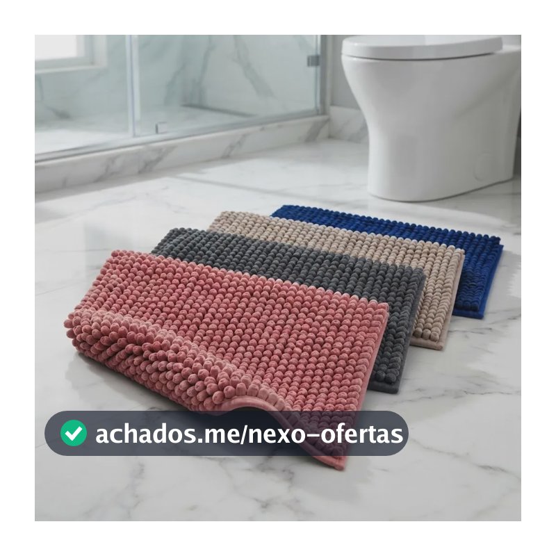 Kit 4 Tapetes Banheiro Antiderrapante Macio Absorvente Aleatório Bolinha