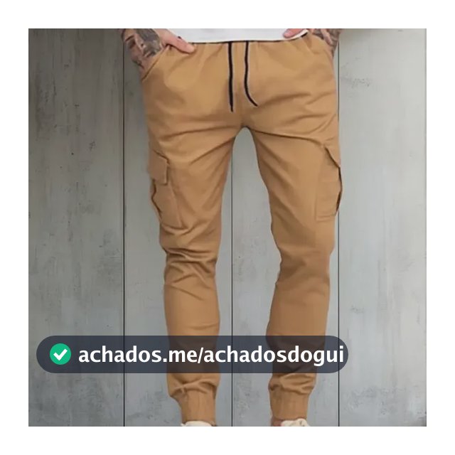 Calça Cargo Jogger Masculina 6 Bolsos Sarja Casual Slim