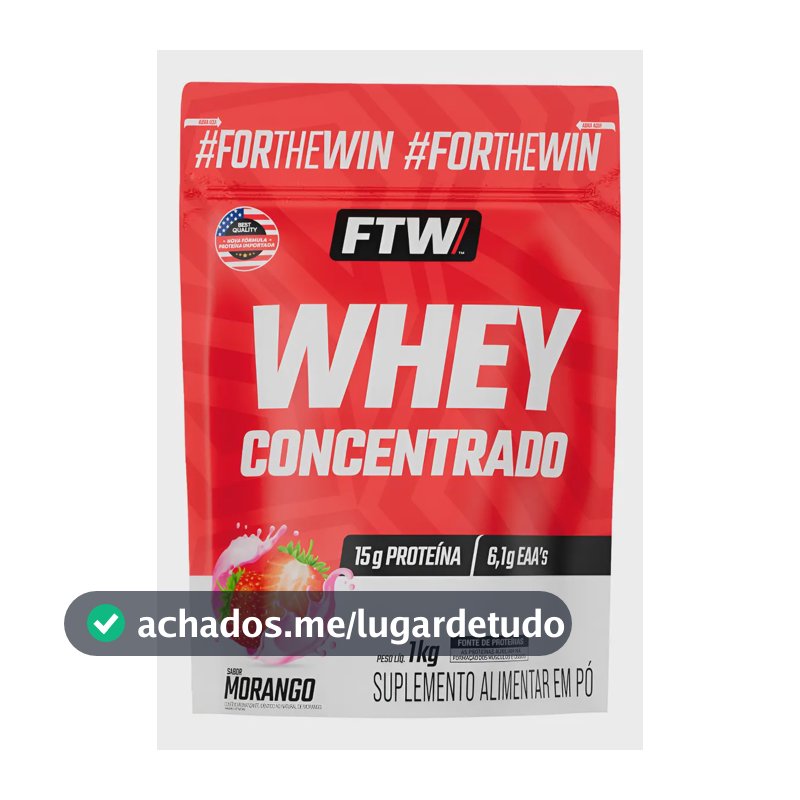 Whey Protein Concentrado 1kg Sabor Morango - Ftw