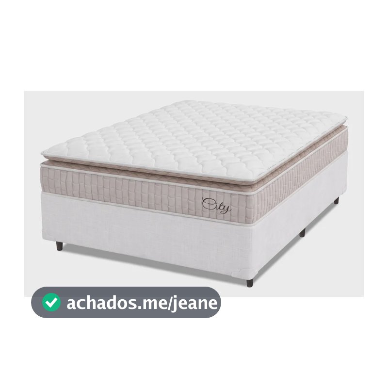 Cama Box Colchão Molas Ensacadas City Pillow Top Branco/bg