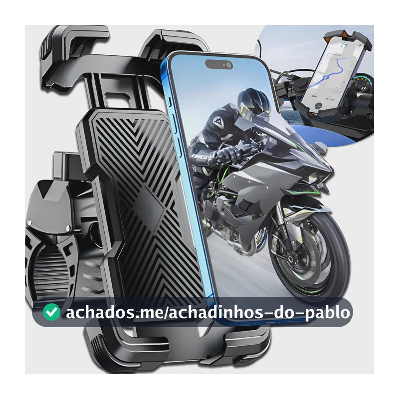 Suporte Celular Moto Bicicleta Guidão Bike Garra Resistente Reforçado Qualidade Ajustável Rotação 360° Gurumania